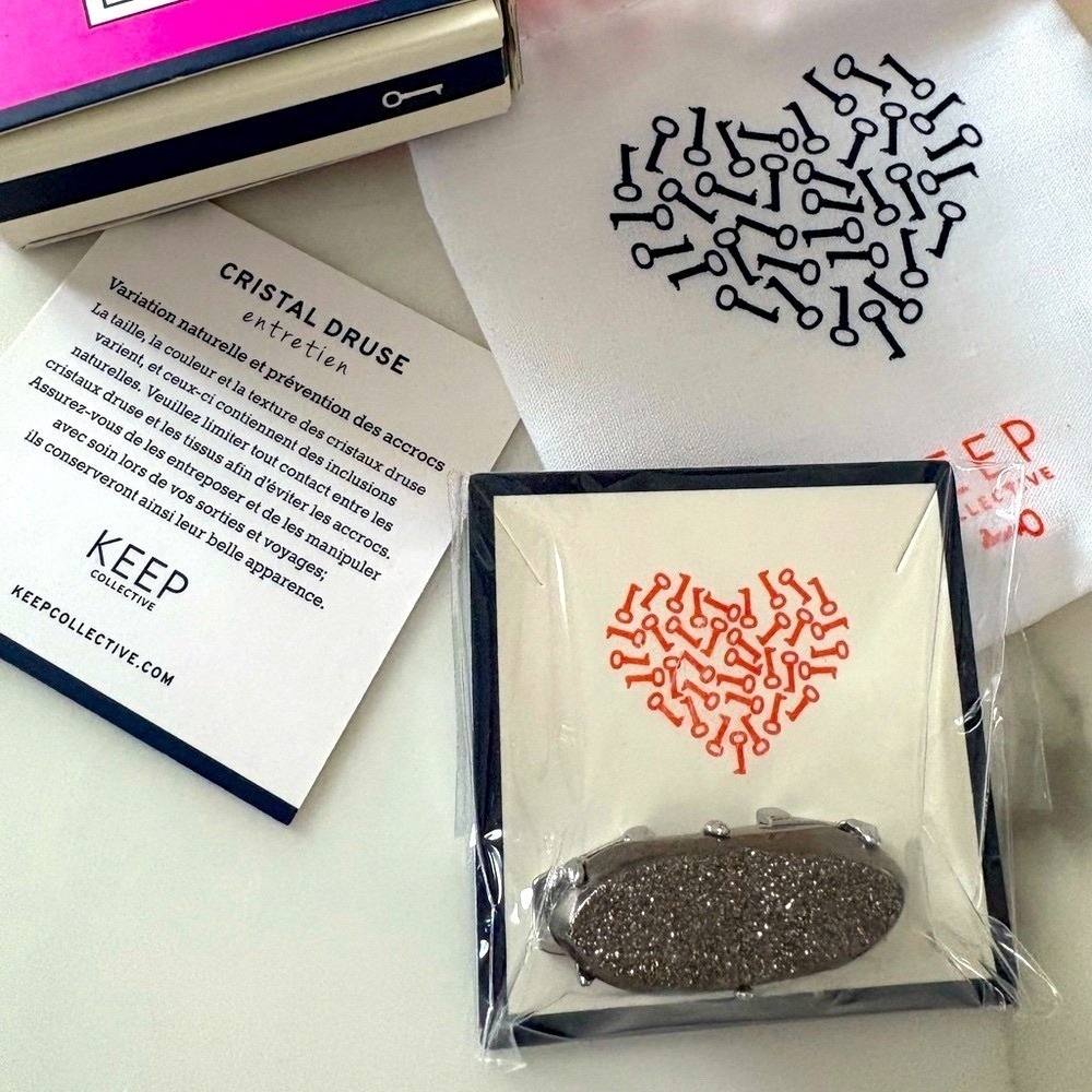 NWT Keep Collective "Metallic Charcoal" Stone Charm